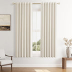 Guken 100% Blackout Linen Curtains 63 Inch Length 2 Panels Set by Guken