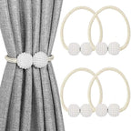 Melaluxe 4 Pack Magnetic Curtain Tiebacks, Decorative Curtain Holdbacks by Melaluxe