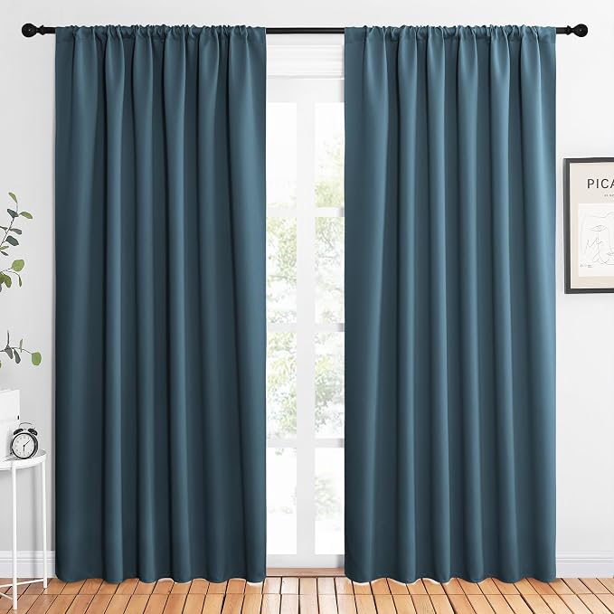 NICETOWN 2 Panels Blackout Curtains, Rod Pocket Thermal Insulated Drapes 84 by NICETOWN