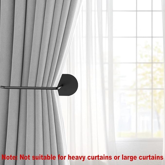 4 pcs Curtain tiebacks Hooks Screw-in, Curtain holdbacks Wall Mounted, Curtain - Image 3