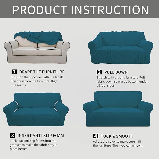 Easy-Going Stretch Oversized Chair Sofa Slipcover 1-Piece Couch Sofa Cover - Image 4