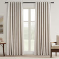Topfinel 95 Inches Long Blackout Natural Linen Curtains by Topfinel