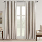 Topfinel 95 Inches Long Blackout Natural Linen Curtains by Topfinel