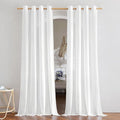 NICETOWN Linen Flax Semi Sheer Curtains 92" Length, Grommet Window Treatments by NICETOWN