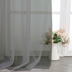 Chyhomenyc Sheer Window Curtain Panels 144 Inches Length 2 Pack, Long Elegant - Image 8