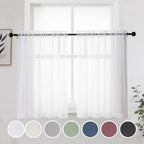 OWENIE Short Sheer Curtains 30 Inches 2 Panels Set, Kitchen Curtains Tiers by OWENIE