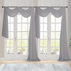 Chyhomenyc Charcoal Grey Sheer Scarf Valances by Chyhomenyc