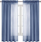 DWCN Sheer Curtains Semi Transparent Voile Rod Pocket Curtains - Image 9