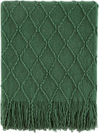 BOURINA Green Throw Blanket 50 x90 Inches Throw Textured Solid Soft Sofa Throw - Image 6