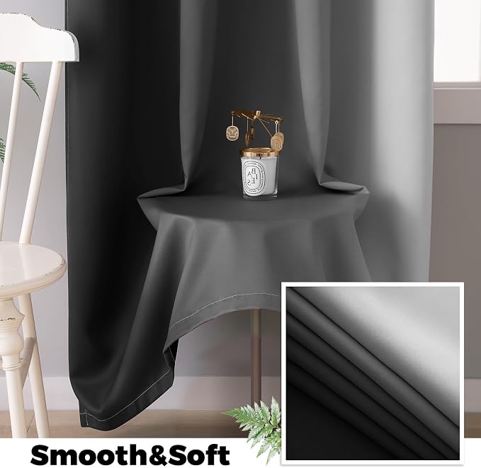 Yakamok 100% Blackout Curtains 72 Inch Length 2 Layers, Light Blocking Thermal - Image 5