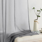 MIULEE Charcoal Grey Sheer Curtains 84 Inches Long 2 Panels, Light Filtering - Image 4