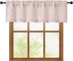 OWENIE Blush Pink Valances for Windows 1 Pcs, Light Filtering Textured by OWENIE