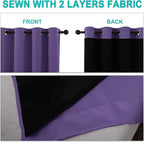 NICETOWN Lilac Purple 100% Blackout Curtains 45 inches Long, Thermal Insulated - Image 5