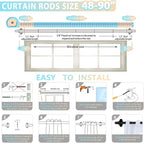 TVWOO Wrap Around Curtain Rods, 5/8 Inch Adjustable Blackout Curtain Rod Set - Image 7