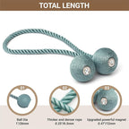 Hion Magnetic Curtain Tiebacks Gray Blue 2 Pack, Curtain Tiebacks Buckles - Image 2