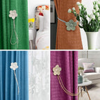 Lewondr Vintage Magnetic Curtain Tieback, 1 Pair Resin Flower Curtain Drapery - Image 6
