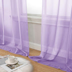 Aiyufeng Light Purple Sheer Curtain Panels Pair Sold 90 Inch Length, Light - Image 8