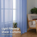 OVZME Sheer Curtains 84 Inches Long 2 Panels Set, Light Filtering Transparent - Image 7