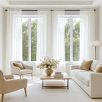 MIULEE Ivory Sheer Curtains 102 Inches Long, 4 Panels Set, Light Filtering Rod by MIULEE