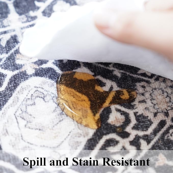 5x7 Living Room Area Rugs: Washable Non-Slip Stain Resistant Rug - Image 5