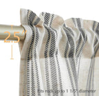 jinchan Striped Valance Farmhouse Window Treatment Linen Textured Drapes - Image 7