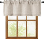 OWENIE Linen Valances for Windows 1 Pcs 18 Inch Length, Light Filtering by OWENIE