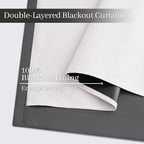 Yakamok Dove Grey 100% Blackout Curtains Grommet Window Treatments - Image 4