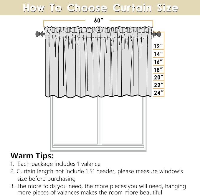 OVZME Blush Pink Valance for Windows, Light Filtering Faux Linen Textured Small - Image 9