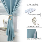 Self Adhesive Curtains, Use for Bedroom, Lake Blue, 1 Panel - Image 2