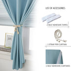 Self Adhesive Curtains, Use for Bedroom, Lake Blue, 1 Panel - Image 2