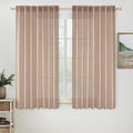MIULEE Natural Beige Linen Curtains 45 Inch Length 2 Panels by MIULEE