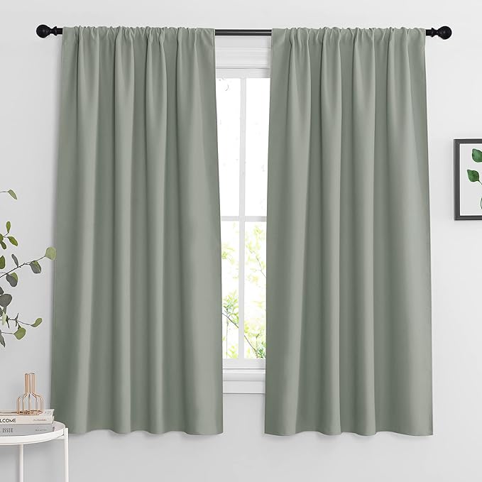 RYB HOME Blackout Curtains for Bedroom Living Room 63 inches Long, Thermal by RYBHOME