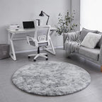Amdrebio Tie-Dyed Light Grey Round Rugs - Image 6