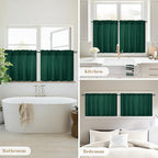 HOMEIDEAS Christmas Non-See-Through Hunter Green Privacy Sheer Curtains - Image 4