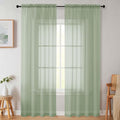 Sage Green Sheer Curtains for Bedroom Living Room 90 Inches Long 2 Panels Set by WelvetBLK