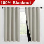 NICETOWN 100% Blackout Curtains 57 inches Long, Double-Deck Completely Blackout - Image 2