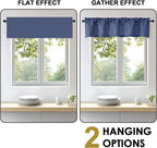 OWENIE Bob 1 PCS Blue Valances for Windows, Faux Linen Textured Kitchen Window - Image 6
