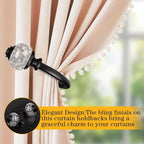 2 Pack Curtain Holdbacks, USFOOK Black Decorative Window Drapery Tiebacks - Image 2