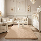Ophanie Beige Rugs for Bedroom Living Room, Fluffy Fuzzy Furry Carpet, Plush - Image 5