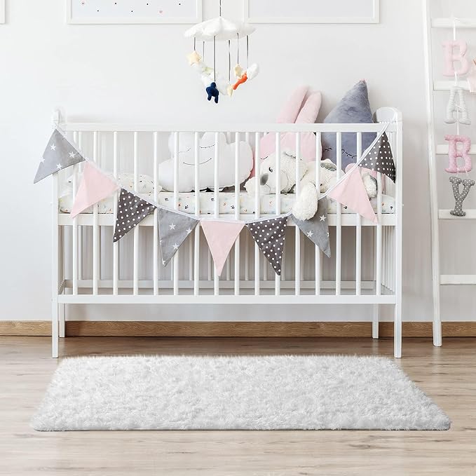 Ophanie White Rugs for Bedroom Fluffy, Girls Kids Baby Shaggy Shag Fuzzy Soft - Image 6