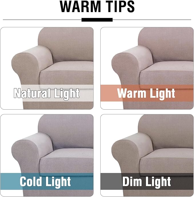 4 Piece Stretch Sofa Covers for 3 Cushion Couch Covers Furniture Slipcovers - Image 3