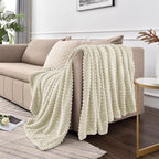 BEDELITE Fleece Blanket King Size – 3D Ribbed Jacquard Soft and Warm Decorative - Image 6