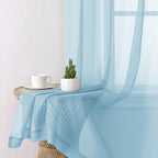 Aiyufeng 2 Pack: Basic Sky Blue Sheer Curtain Drapes 63 Inch Length 2 Panels - Image 5