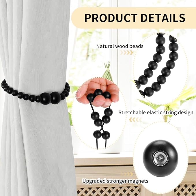 Magnetic Curtain Tiebacks, 4 Pack Curtain Holdbacks - Image 5