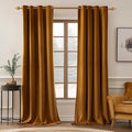 MIULEE Velvet Curtains Golden Brown Elegant Grommet Curtains Thermal Insulated by MIULEE