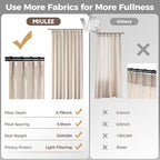 MIULEE Pinch Pleated Thick Linen Curtains 84 Inches Long 2 Panels - Image 6