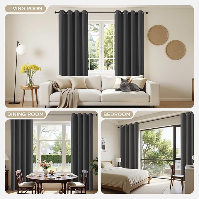 Joydeco Blackout Curtains 72 Inch Length 2 Panels Set, Thermal Insulated Long - Image 4