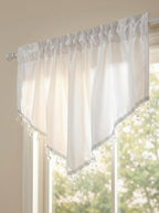 Molaxhome Swag Curtain 51 inch Length Rod Pocket Scalloped Curtain Valance - Image 6