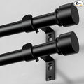 2 Pack Curtain Rods for Windows 48 to 84 Inch, Decorative Adjustable Heavy Duty by OLV