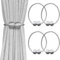 Melaluxe 4 Pack Magnetic Curtain Tiebacks, Decorative Curtain Holdbacks by Melaluxe